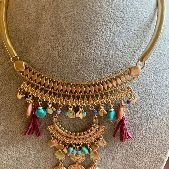 Chicos BOHO Multi Color Tribal Belly Dancer Necklace - Picture 2 of 10